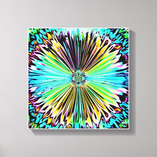 Farbige psychedelische Skizze einer Blume 2 Leinwanddruck (Vorderseite)