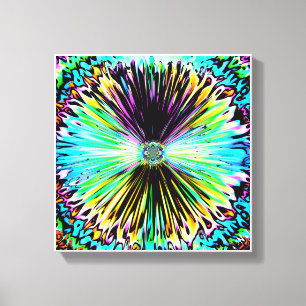 Farbige psychedelische Skizze einer Blume 3 Leinwanddruck