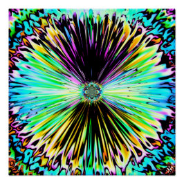 Farbige psychedelische Skizze einer Blume 3 Poster
