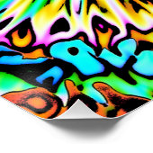 Farbige psychedelische Skizze einer Blume 3 Poster (Ecke)