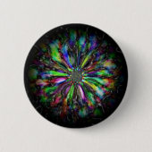 Farbige psychedelische Skizze einer Blume Button (Vorderseite)