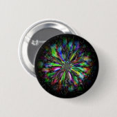Farbige psychedelische Skizze einer Blume Button (Vorne & Hinten)