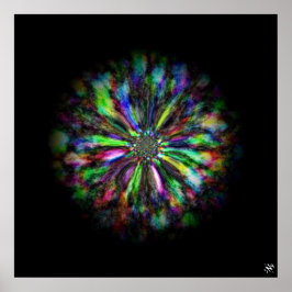 Farbige psychedelische Skizze einer Blume Poster