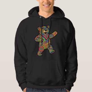 Farbige psychedelische Teddybär-Kunst Hoodie