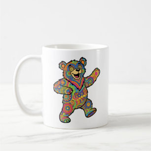 Farbige psychedelische Teddybär-Kunst Kaffeetasse