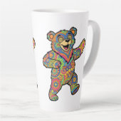 Farbige psychedelische Teddybär-Kunst Milchtasse (Rechte Ecke)