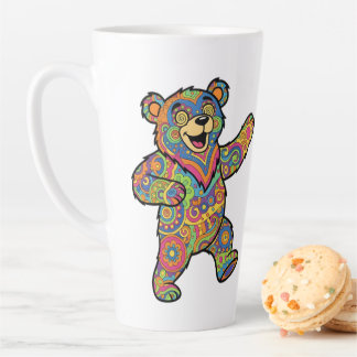 Farbige psychedelische Teddybär-Kunst Milchtasse