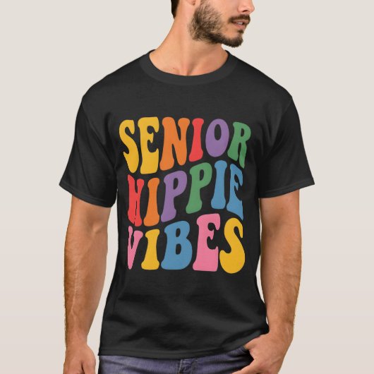 Farbige psychedelische Typografie T-Shirt (Vorderseite)