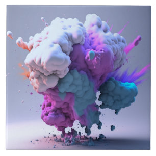 Farbige Puffwolken Keramik Fliesen