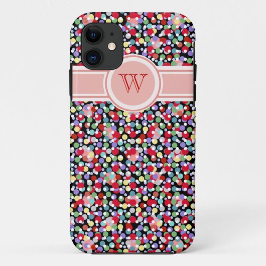 farbige Punkt Muster mädchenhaft monogramm Case-Mate iPhone Hülle (Rückseite)