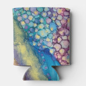 Farbige Punkte Alkohol Tinte flüssig Abstrakt Art  Dosenkühler (Rückseite)