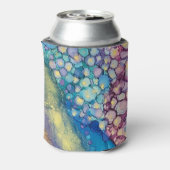 Farbige Punkte Alkohol Tinte flüssig Abstrakt Art  Dosenkühler (Kanne Rückseite)