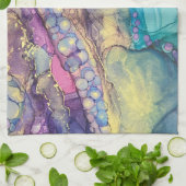 Farbige Punkte Alkohol Tinte flüssig Abstrakt Art Geschirrtuch (Gefaltet)