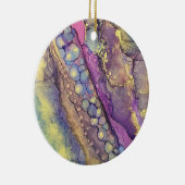 Farbige Punkte Alkohol Tinte flüssig Abstrakt Art  Keramik Ornament (Rechts)