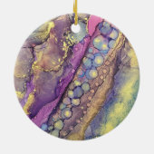 Farbige Punkte Alkohol Tinte flüssig Abstrakt Art  Keramik Ornament (Hinten)