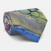 Farbige Punkte Alkohol Tinte flüssig Abstrakt Art Krawatte (Gerollt)