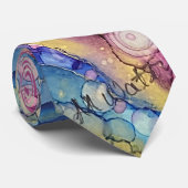 Farbige Punkte Alkohol Tinte flüssig Abstrakt Art Krawatte (Gerollt)