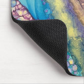 Farbige Punkte Alkohol Tinte flüssig Abstrakt Art  Mousepad (Ecke)