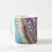 Farbige Punkte Alkohol Tinte Flüssigkeit Abstrakt Kaffeetasse (Vorderseite Links)