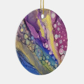 Farbige Punkte Alkohol Tinte Flüssigkeit Abstrakt Keramik Ornament (Rechts)