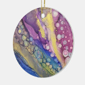 Farbige Punkte Alkohol Tinte Flüssigkeit Abstrakt Keramik Ornament (Links)