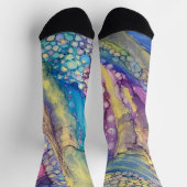 Farbige Punkte Alkohol Tinte Flüssigkeit Abstrakt Socken (Oben)