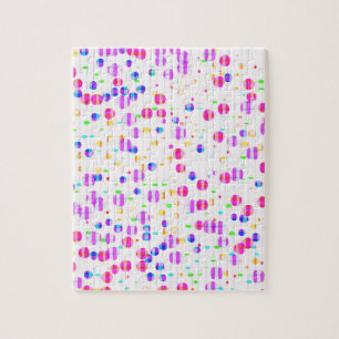 Farbige Punkte auf rosa Puzzle