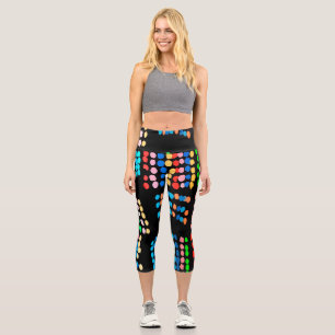 Farbige Punkte Capri Leggings