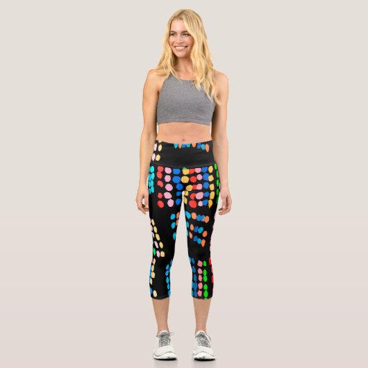 Farbige Punkte Capri Leggings (Vorderseite)