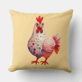 Farbige Punkte dekoriertes Hühnchen Kissen