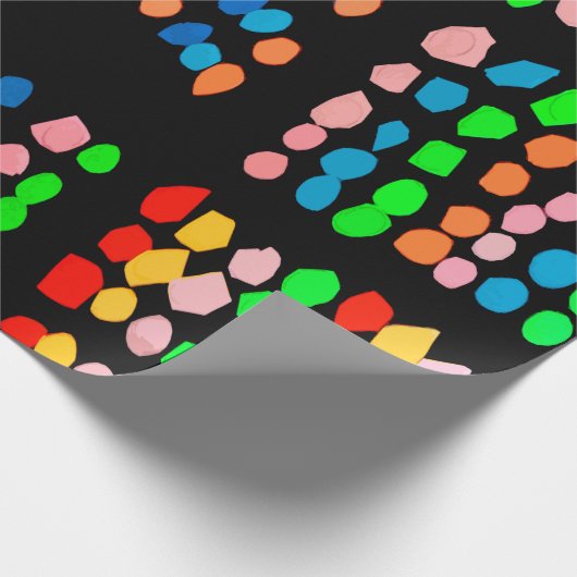 Farbige Punkte Geschenkpapier (Ecke)