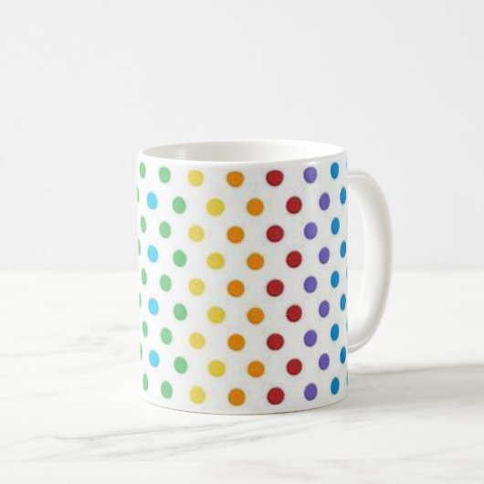 Farbige Punkte Kaffeetasse (VorderseiteRechts)