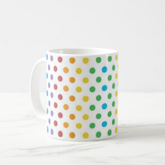 Farbige Punkte Kaffeetasse (Vorderseite Links)