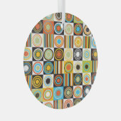 Farbige Punkte, Kreise, Streifen Hintergrund. Ornament Aus Glas (Vorderseite Rechts)