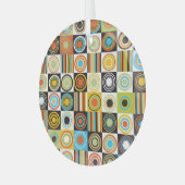 Farbige Punkte, Kreise, Streifen Hintergrund. Ornament Aus Glas (Vorderseite links)