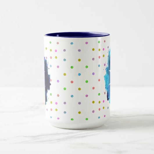 Farbige Punkte Monogram Tasse (Zentrum)