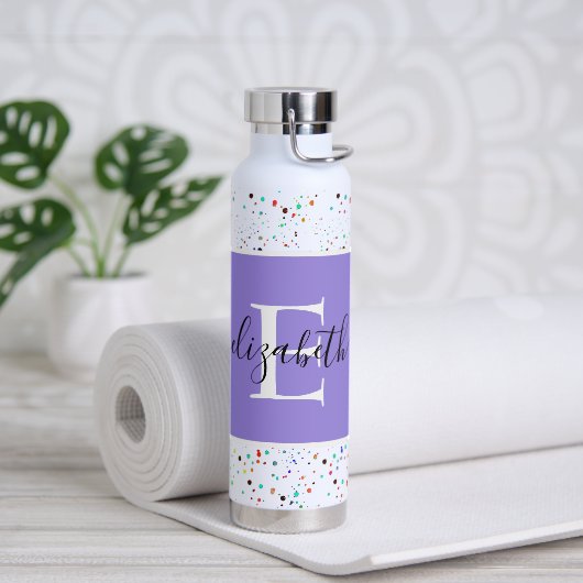 Farbige Punkte personalisiert Trinkflasche (Yoga)