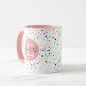 Farbige Punkte personalisierter Schleim Tasse (Vorderseite Links)