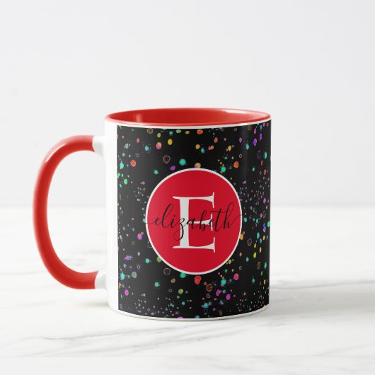 Farbige Punkte personalisierter Schleim Tasse (Links)