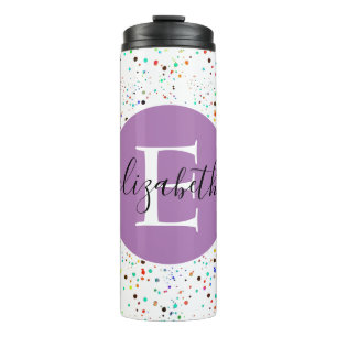 Farbige Punkte personalisierter Thermobecher Thermosbecher