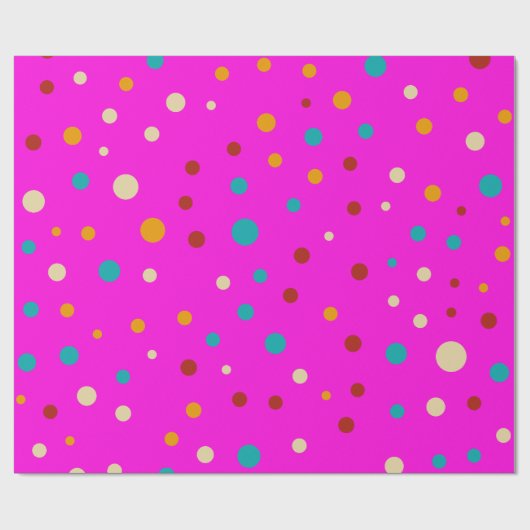 Farbige Punkte rosa Wrapping Paper Geschenkpapier (Flach)