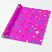 Farbige Punkte rosa Wrapping Paper Geschenkpapier (Ungerollt)