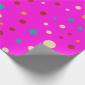 Farbige Punkte rosa Wrapping Paper Geschenkpapier (Ecke)