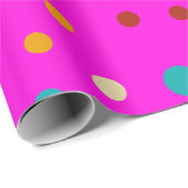 Farbige Punkte rosa Wrapping Paper Geschenkpapier (Rolleneckpunkt)