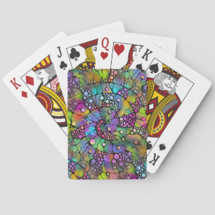 Farbige Punkte Spiralen Handmalerei 1 Spielkarten