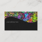 Farbige Punkte Spiralen Handmalerei 1 Visitenkarte (Rückseite)