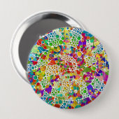 Farbige Punkte Spiralen Handmalerei 2 Button (Vorne & Hinten)