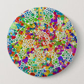 Farbige Punkte Spiralen Handmalerei 2 Button (Vorderseite)
