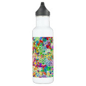 Farbige Punkte Spiralen Handmalerei 2 Edelstahlflasche (Rechts)