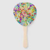 Farbige Punkte Spiralen Handmalerei 2 Fächer (Vorderseite)